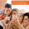 Ensemble de Verres à Whisky - Coffret Cadeau Bois - 8 Glaçons en Pierre Réutilisables - Lot de 2 Verres Cristal à Bar pour Homme & Femme - 2 Dessous-Verres - Idée Cadeau pour Tous Festivals.