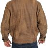 51cqZL83u9L._AC_.jpg Hommes Blouson en Cuir Classique Robert Marron Nubuck Bomber Manteau