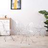 Lot de 6 Ghost Chaises en Acrylique Polycarbonate + Acier pour Salle à Manger, Salon, 46 x 40 x 86 cm, Transparent