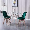 51jeqobWaiL._AC_.jpg BenyLed Lot de 4 Chaises de Salle à Manger en Velours avec Assise Rembourrée et Pieds en Bois Idéal pour Salle à Manger, Salon, Chambre, etc. (Vert foncé)