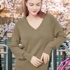 51l-GXD1zSL._AC_.jpg Woolicity Pull Femmes Col V Tricot Pullover Couleur Unie Manches Longues Léger Pull Loose Fit Soft Jumper