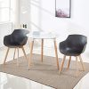 Lot de 4 Chaise Salle à Manger, H.J WeDoo Fauteuils Scandinave de Chaise latérale Design rétro avec Jambe de Bois de hêtre Massif - Noir