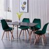 51sxPCRPgL._AC_.jpg BenyLed Lot de 4 Chaises de Salle à Manger en Velours avec Assise Rembourrée et Pieds en Bois Idéal pour Salle à Manger, Salon, Chambre, etc. (Vert foncé)