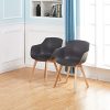 Lot de 4 Chaise Salle à Manger, H.J WeDoo Fauteuils Scandinave de Chaise latérale Design rétro avec Jambe de Bois de hêtre Massif - Noir