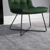 HOMCOM Chaise Design néo-rétro Assise Dossier capitonné piètement croisé métal Noir Velours Vert