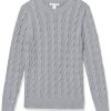 Amazon Essentials Pull à col Rond et Manches Longues 100% Coton Femme