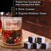 Ensemble de Verres à Whisky - Coffret Cadeau Bois - 8 Glaçons en Pierre Réutilisables - Lot de 2 Verres Cristal à Bar pour Homme & Femme - 2 Dessous-Verres - Idée Cadeau pour Tous Festivals.