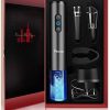 Flauno Tire Bouchon Électrique Rechargeable, Boite Cadeau avec Ouvre-Bouteille Automatique, Coupe-Capsule, Aérateur de Vin, Bouchon à Vin Vide d'air