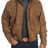 Hommes Blouson en Cuir Classique Robert Marron Nubuck Bomber Manteau Hommes Blouson en Cuir Classique Robert Marron Nubuck Bomber Manteau