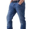 Hommes Crosshatch Techno Jeans Délavé Foncé Ciselé Pantalon Jeans Avec Hommes Crosshatch Techno Jeans Délavé Foncé Ciselé Pantalon Jeans Avec Ceinture Gratuite