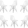 Lot de 6 Ghost Chaises en Acrylique Polycarbonate + Acier pour Salle à Manger, Salon, 46 x 40 x 86 cm, Transparent