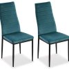 Mimma 21940011 Lot de 2 chaises de Salle à Manger en Velours Valentina, Fer, Vert, 96 x 53 x 43 cm