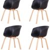 Muebles Home Lot de 4 chaises de salle à manger modernes et rétro avec dossier et pieds en bois pour salle à manger, chambre à coucher