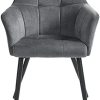 SONGMICS Chaise de Salle à Manger, Fauteuil de Cuisine en SONGMICS Chaise de Salle à Manger, Fauteuil de Cuisine en Velour, Siège Rembourré, Pieds en Métal, Dossier Haut, Assise Large, pour Cuisine, Salon, Chambre, Gris LDC071G01