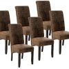 TecTake Lot de 6 Chaises de Salle à Manger 106 cm Chaise de Salon Mobilier Meuble de Salon - diverses Couleurs au Choix - (Marron Antique | No. 403501)