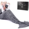 VHOME Queue De Sirene Couverture Idée Cadeau - Filles Femme VHOME Queue De Sirene Couverture Idée Cadeau - Filles Femme Couverture Sirene pour Canapé De Salon Et Idées Cadeaux pour d'anniversaire Noël (S-Gris, Adulte)