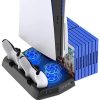 Vertical Support pour Playstation 5, Chargeur Station Ventilateur Refroidissement pour Vertical Support pour Playstation 5, Chargeur Station Ventilateur Refroidissement pour PS5 Digital Edition/Ultra HD Contrôleur Organisateur Stockage pour Jeu USB Ports pour PS5 DualSense