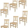 t m c s Tommychairs - Set 6 chaises Artemisia pour Cuisine, Bar et Salle à Manger, Robuste Structure en Bois de hêtre Poli, Non traité, 100% Naturel et Assise en Bois