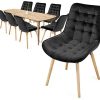 Miadomodo® Chaise de Salle à Manger en Velours - Lot Miadomodo® Chaise de Salle à Manger en Velours - Lot de 2, 4, 6, 8, Pieds en Bois Hêtre, Style Rétro, Couleurs au Choix - Chaise Scandinave pour Salon, Chambre, Cuisine, Bureau (Lot de 8, Noir)
