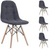IDIMEX Lot de 4 chaises Cesar pour Salle à Manger ou Cuisine avec 4 Pieds en Bois Massif et Assise capitonnée, revêtement Tissu Gris