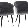 SONGMICS Lot de 2 Chaise de Salle à Manger, Fauteuil, SONGMICS Lot de 2 Chaise de Salle à Manger, Fauteuil, Siège Moderne rembourrée, avec Dossier, Pieds en métal et revêtement en Velours, pour Salle à Manger, Chambre, Gris LDC83GY02