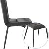 Lestarain Lot de 4 Chaises de Salle à Manger Rétro Chaises de Cuisine Chaises de Salon Rembourrée en Velours,Pieds en métal,Chaises avec Dossier Gris Foncé