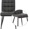Lestarain Lot de 4 Chaises de Salle à Manger Rétro Chaises de Cuisine Chaises de Salon Rembourrée en Velours,Pieds en métal,Chaises avec Dossier Gris Foncé