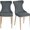 HOMCOM Lot de 2 chaises de Salle à Manger Chaise de Salon Pieds en métal 45 x 57 x 87 cm Gris