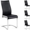 IDIMEX Lot de 4 chaises de Salle à Manger ou IDIMEX Lot de 4 chaises de Salle à Manger ou Cuisine Loano avec Assise rembourrée et piètement chromé, revêtement en synthétique Noir et Gris