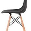 Un Ensemble avec 4 chaises de Salle à Manger Confortables dans Un Style Design Nordique, des Meubles de Loisirs avec des Pieds en Bois Massif, adaptés pour Le Salon, la Salle à Manger, Le café (Noir)