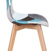 BenyLed Lot de 8 Chaises de Salle à Manger Chaises Patchwork Colorées avec Pieds en Bois Chaise Longue Scandinave (Bleu-8pcs)