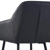 Lot de 2 chaises de salon, salle à manger en PU - Couleur au choix - Design rétro - Chaise avec dossier - Pieds en métal - Noir