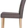 IDMarket - Lot de 4 chaises POLGA capitonnées Gris Anthracite pour Salle à Manger