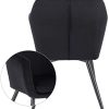 315FXLckhL._AC_.jpg E-starain 1 Pièce Chaise de Salle à Manger Chaise de Cuisine Rétro Chaise de Salon Rembourrée en Velours,Pied en métal,Chaise avec Dossier et Accoudoirs,Noir