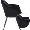 317Yglo7JdL._AC_.jpg E-starain 1 Pièce Chaise de Salle à Manger Chaise de Cuisine Rétro Chaise de Salon Rembourrée en Velours,Pied en métal,Chaise avec Dossier et Accoudoirs,Noir