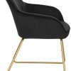 WOLTU Lot de 6 Chaises de Salon Chaises de Cuisine en Velours et métal,Chaises de Salle à Manger Noir BH246sz-6