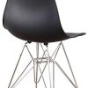 Lot de 4 chaises de salle à manger modernes de style européen avec pieds en bois et peinture respectueuse de l'environnement, noir, blanc (noir)