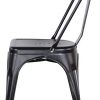 Lot de 4 Chaise de Salle à Manger rétro, Chaise de Style Industriel, Chaise de Restaurant Chaise Bistro (Noir-4 chaises)