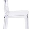 LAFII.T Set de 4 chaises de Salle à Manger Ghost - Transparent - pour Maquillage ou Coiffeuse - Style Ghost - Chaise Moderne - Amovible et Non empilable - Transparent - 4 pièces
