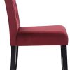 CLP Chaise De Salle A Manger Cello en VeloursI Piètement en Bois De Pin I Dossier Capitonné I Confort Et Stabilité Assurés, Couleur:Rouge, Couleur du Cadre:Noir