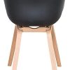 GrandCA HOME Chaises de Style Nordique Lot de 4,chaises de Salle à Manger Fauteuils avec Pieds en Bois Massif,Chaise de Salon Chaise de Cuisine Chaise de Bureau (Noir)
