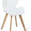 31HoSLQOcyL._AC_.jpg IDMarket - Lot de 4 chaises ROBINE Blanches pour Salle à Manger