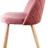 31IZynzbeNL._AC_.jpg n/c JIASEN Lot de Rétro Chaises de Loisirs en Tissu de Velours Chaises de Salle à Manger Rembourrées avec des Jambes en Métal Style Bois pour la Maison Le Salon et Le Bureau (Rose, 4)
