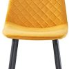 JYMTOM Lot de 4 chaises de Salle à Manger en Velours avec Pieds en métal et Dossier en Tissu Jaune 4 pièces…