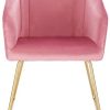 WOLTU 1 Chaise de Salle à Manger Chaise de Cuisine Chaise Salon en Velours,Fauteuil Chaise Pieds en métal doré,Rose BH271rs-1