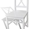 vidaXL 4 pcs Chaise Salle à Manger en Bois Blanc
