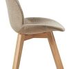 EGGREE Lot de 4 Chaises de Salle à Manger Scandinave Chaises en Tissu Lin, Chaise de Salon Design Rétro avec Jambe de Bois de Hêtre Massif, Gris