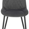 WOLTU 4 Chaises de Salle à Manger en Velours et métal,Chaises de Salon Chaises de Cuisine Gris Foncé BH209dgr-4