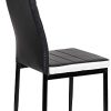 Lot de Chaise de Salle à Manger, Cuir PU pour Cuisine, Salle à Manger, Jardin 48x42x97cm (Noir, 4)