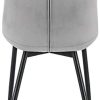 WOLTU Lot de 6 Chaises de Salle à Manger Chaises de Repas rembourrée en Velours piétement en métal,Chaise de Salon Gris Clair BH209hgr-6
